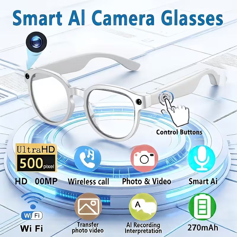 نظارات AI Vision 2026 الذكية – صوّر، سجّل واستمع بلمسة واحدة