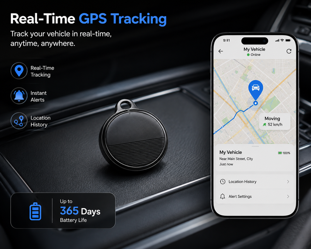جهاز تتبع ذكي GPS متوافق مع الآيفون والأندرويد – تحديد الموقع في الوقت الحقيقي وبطارية تدوم حتى 365 يومًا