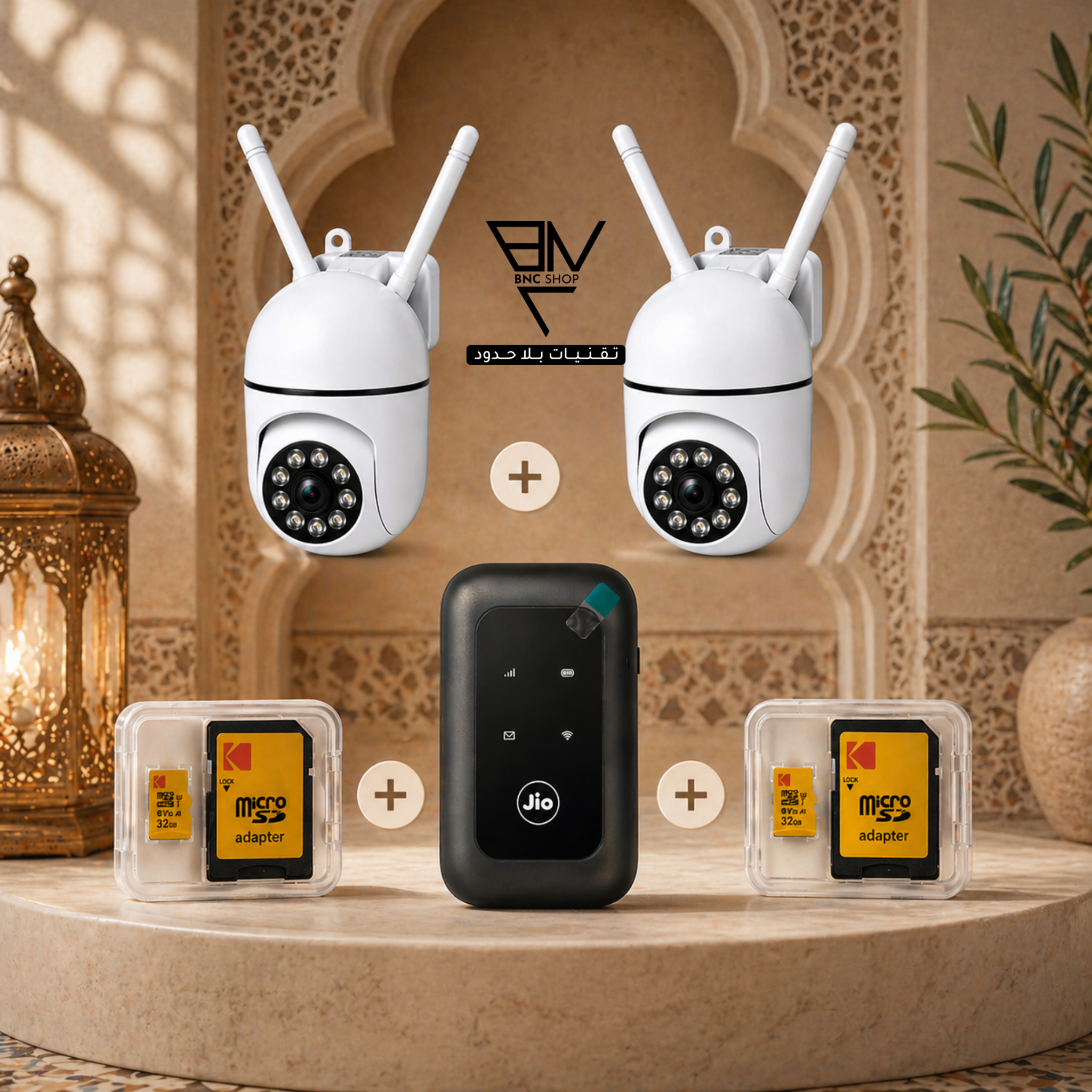 PACK 2 CAMERA 360° 3MP SIM + 2CART MEMOIRE 32G