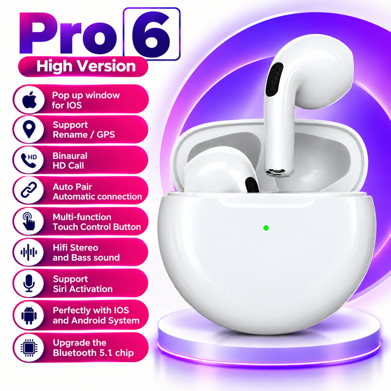Pro 6 High Version – سماعات لاسلكية بتجربة صوتية متطورة