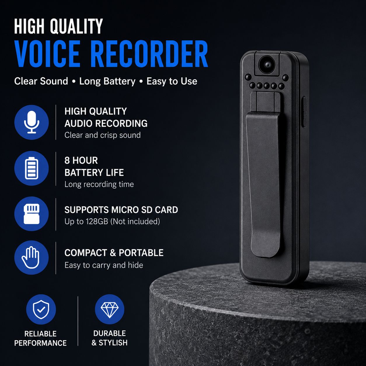 Mini Enregistreur Vocal Professionnel