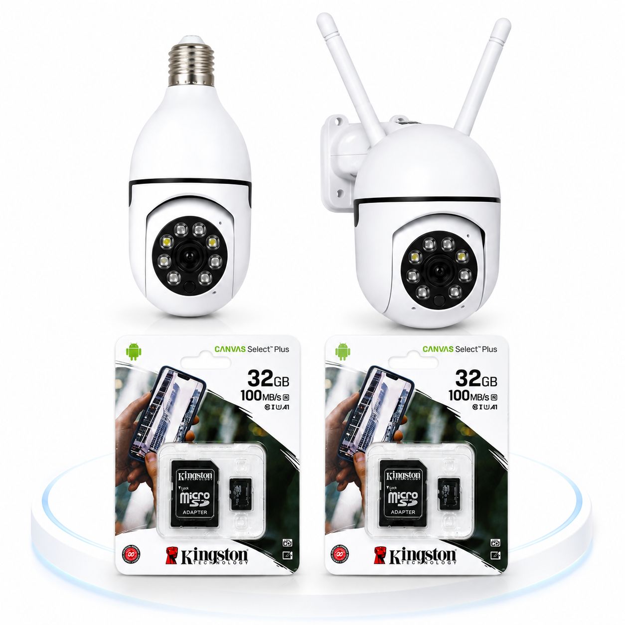 CAMERA 360° 3MP + CAMERA LAMP + 2cart memoire 32G