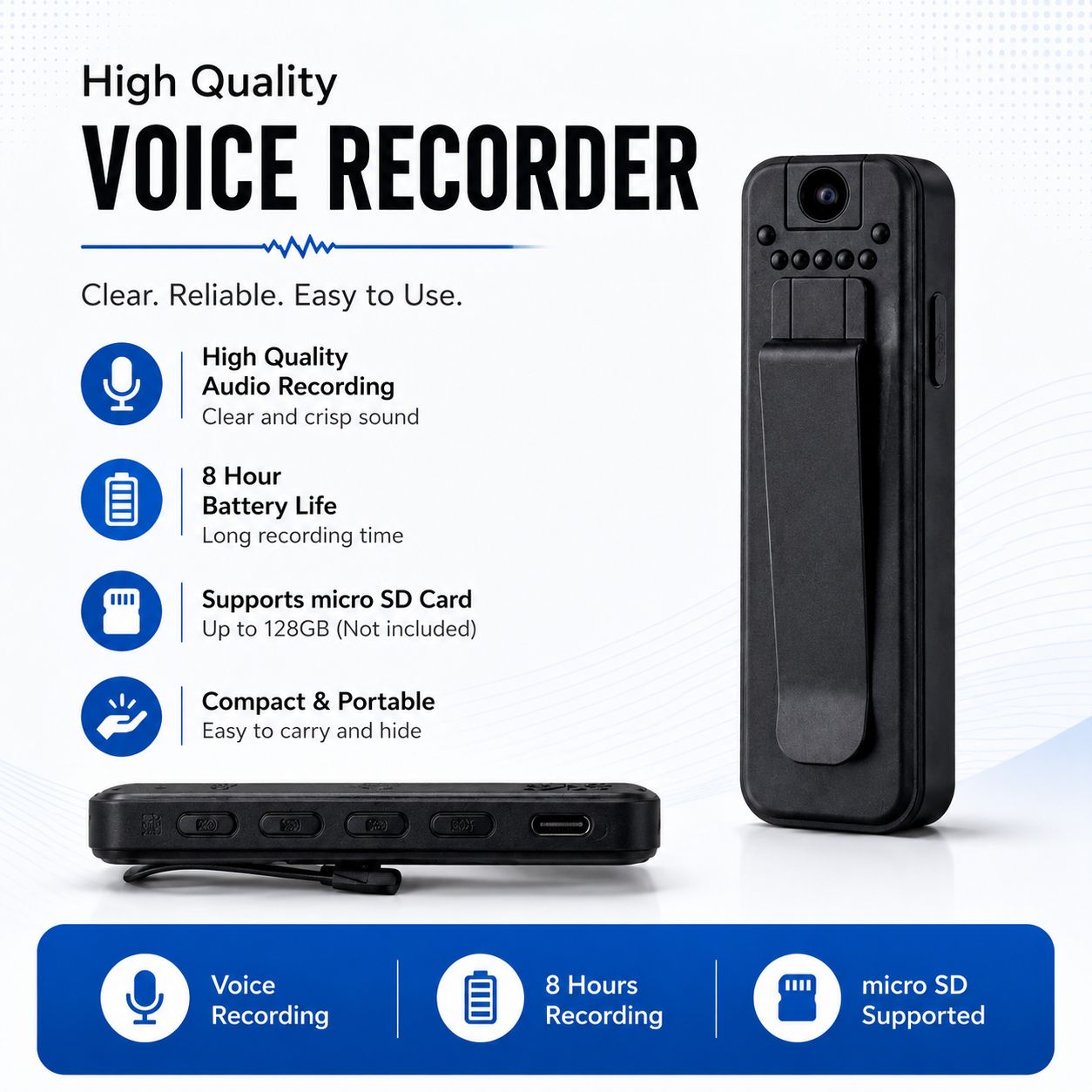Mini Enregistreur Vocal Professionnel