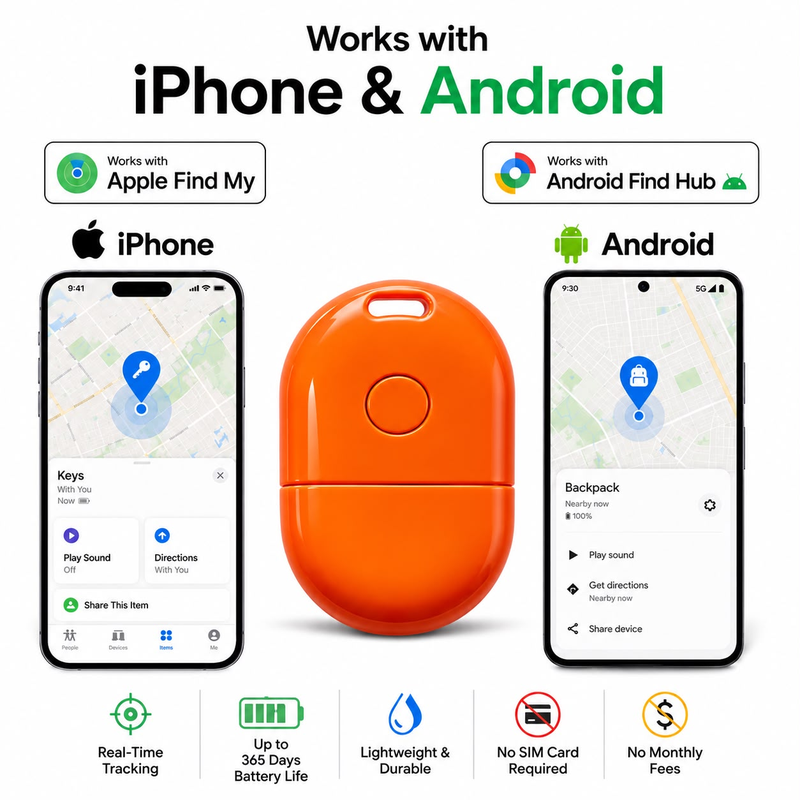 جهاز تتبع ذكي GPS متوافق مع الآيفون والأندرويد – تحديد الموقع في الوقت الحقيقي وبطارية تدوم حتى 365 يومًا
